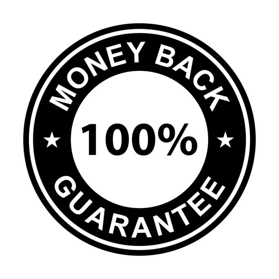100 perdent money back guarantee icon for graphic design logo website social media mobile app ui illustration vector